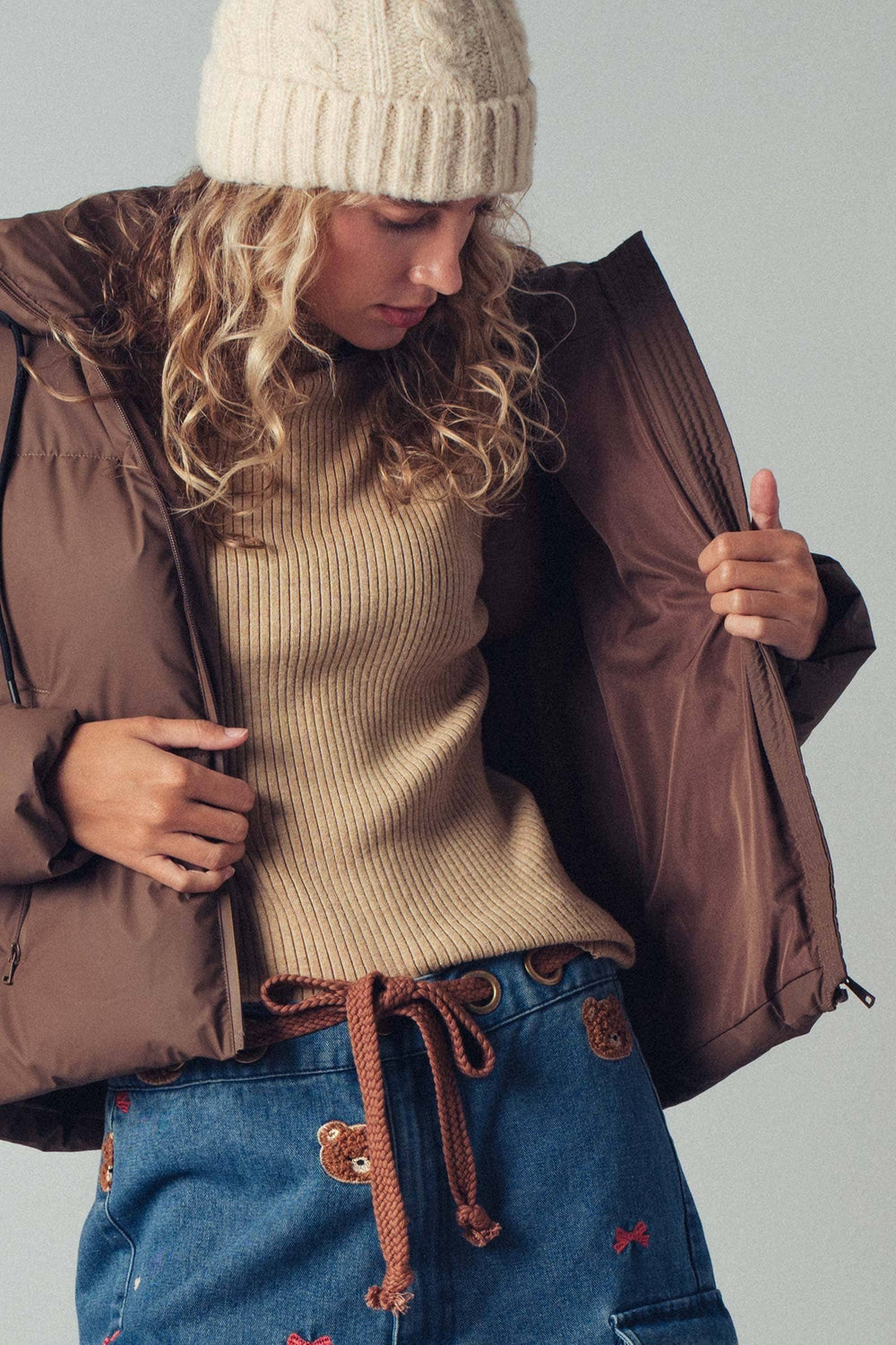 Cozy Hooded Brown Puffer Jacket