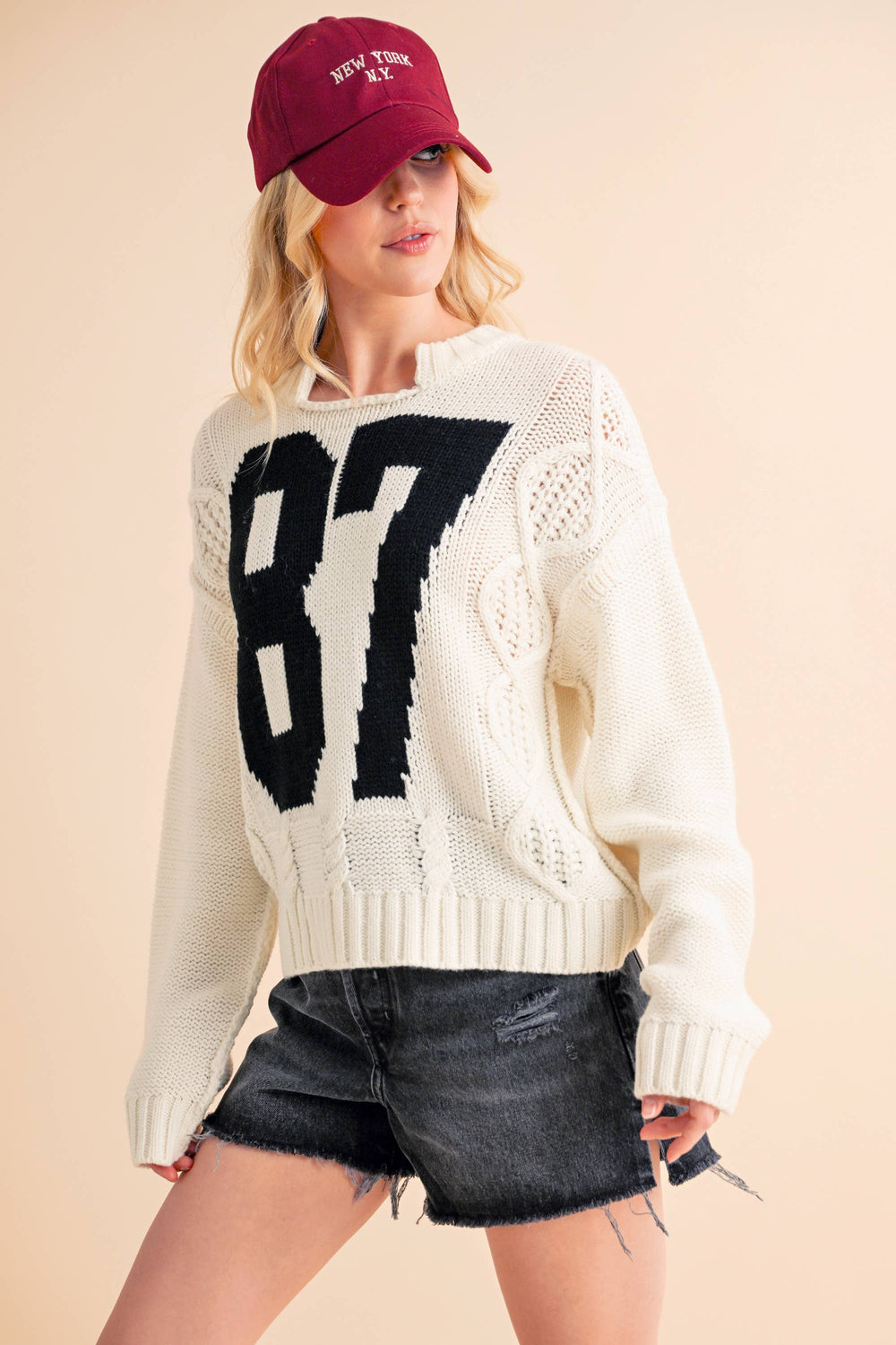 Valorie Cream Knit 87 Sweater