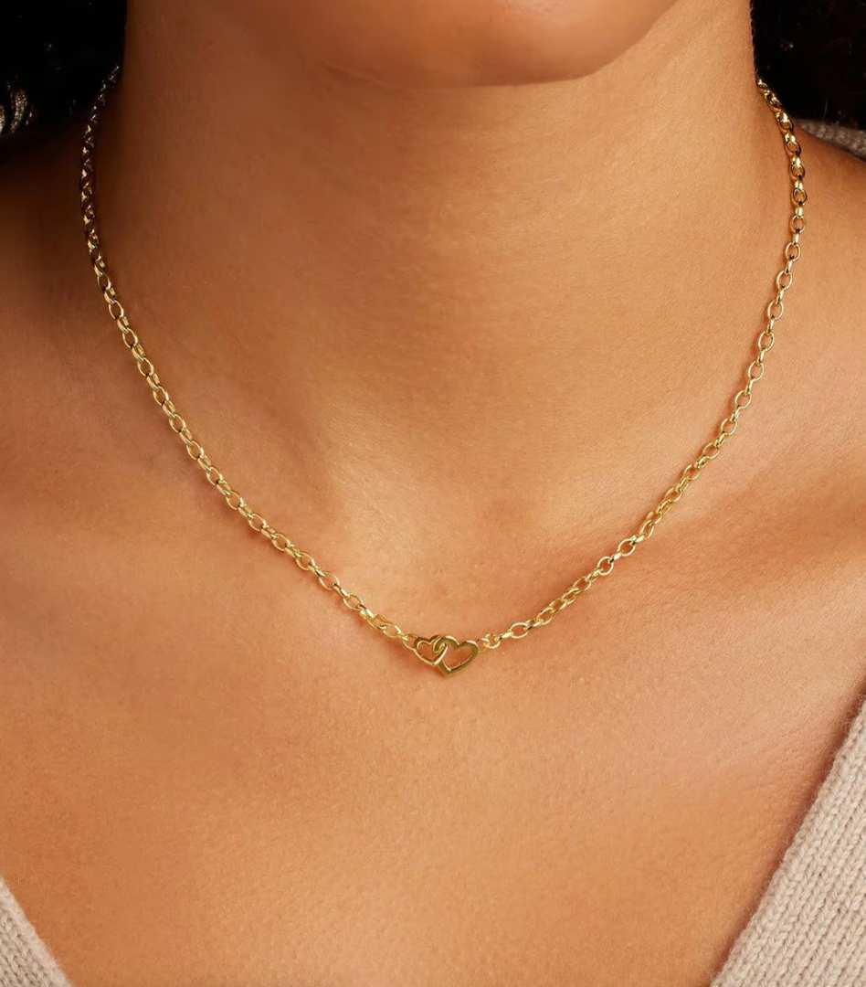 17" Gold gorjana Heart Chain Link Necklace