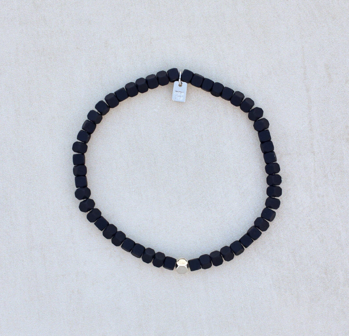 Mens Puravida Coated Hematite Stretch bracelet