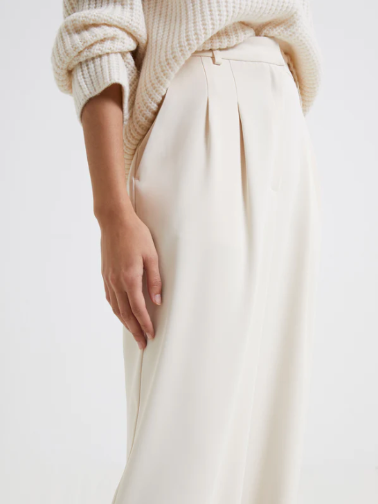 French Connection Wide Leg Harrie Suiting Trouser Pants in Cream or Black
