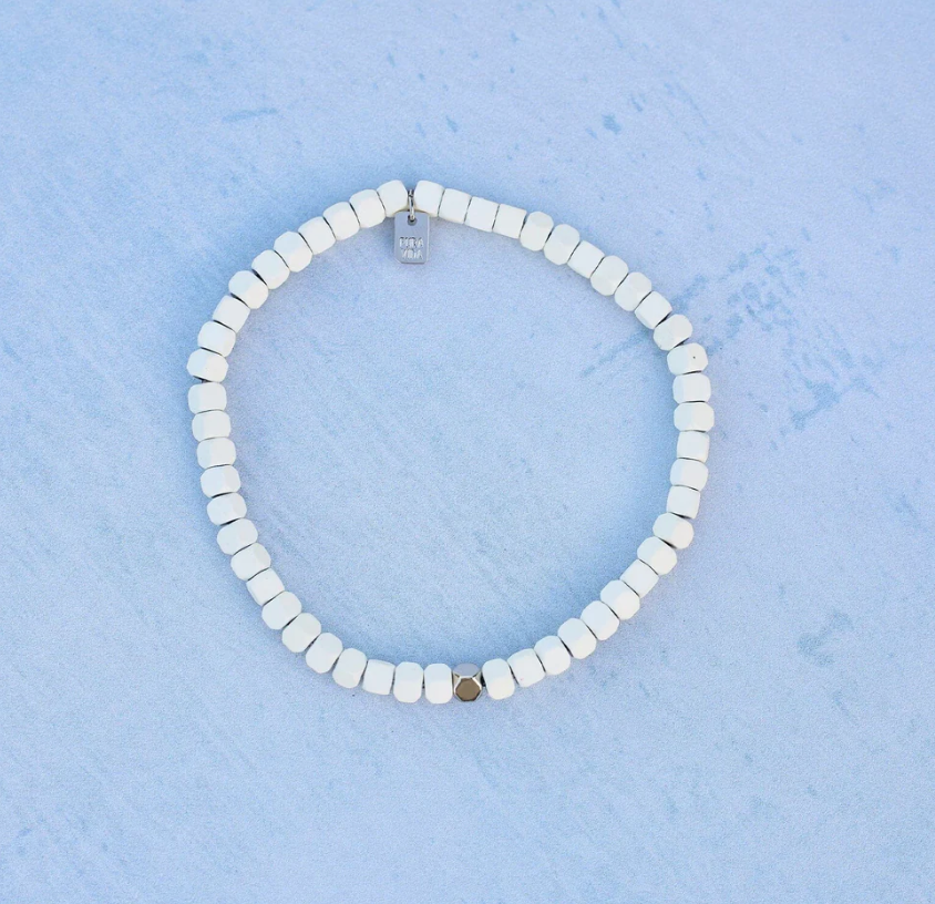 Mens Puravida Coated Hematite Stretch bracelet