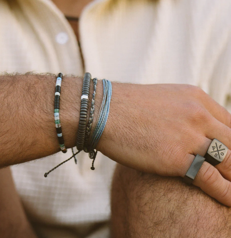 Men's Puravida Mixed Seed Bead Stretch bracelet