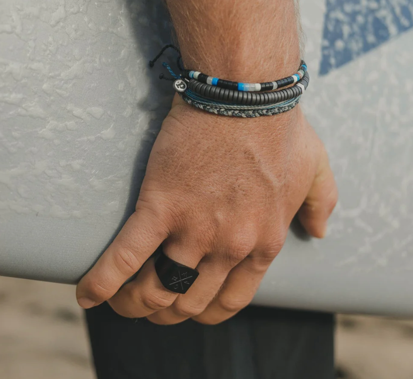 Men's Puravida Mixed Seed Bead Stretch bracelet