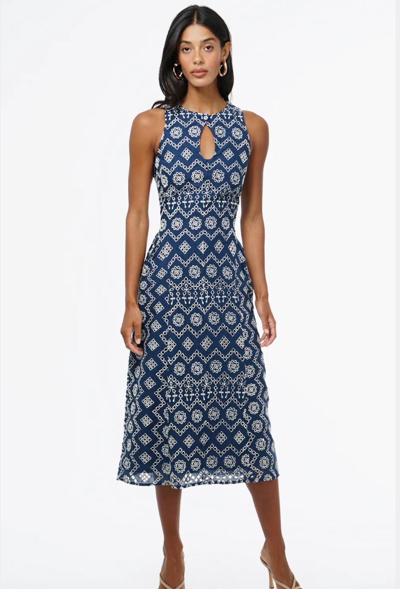 Soraia Cotton Eyelet Midi Dress