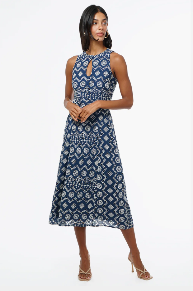 Soraia Cotton Eyelet Midi Dress
