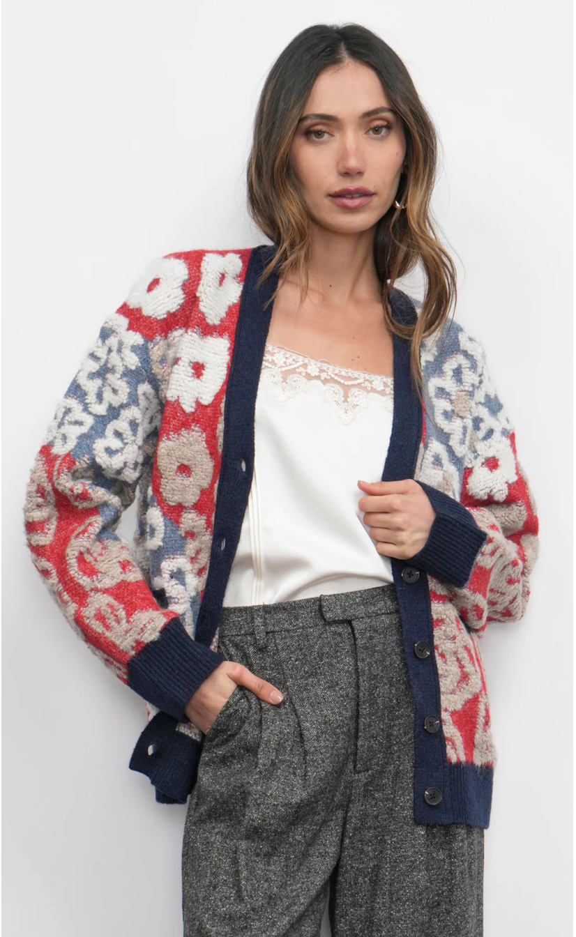 Mina Mix Motif Oversized Floral Cardigan Sweater – Shol's boutique
