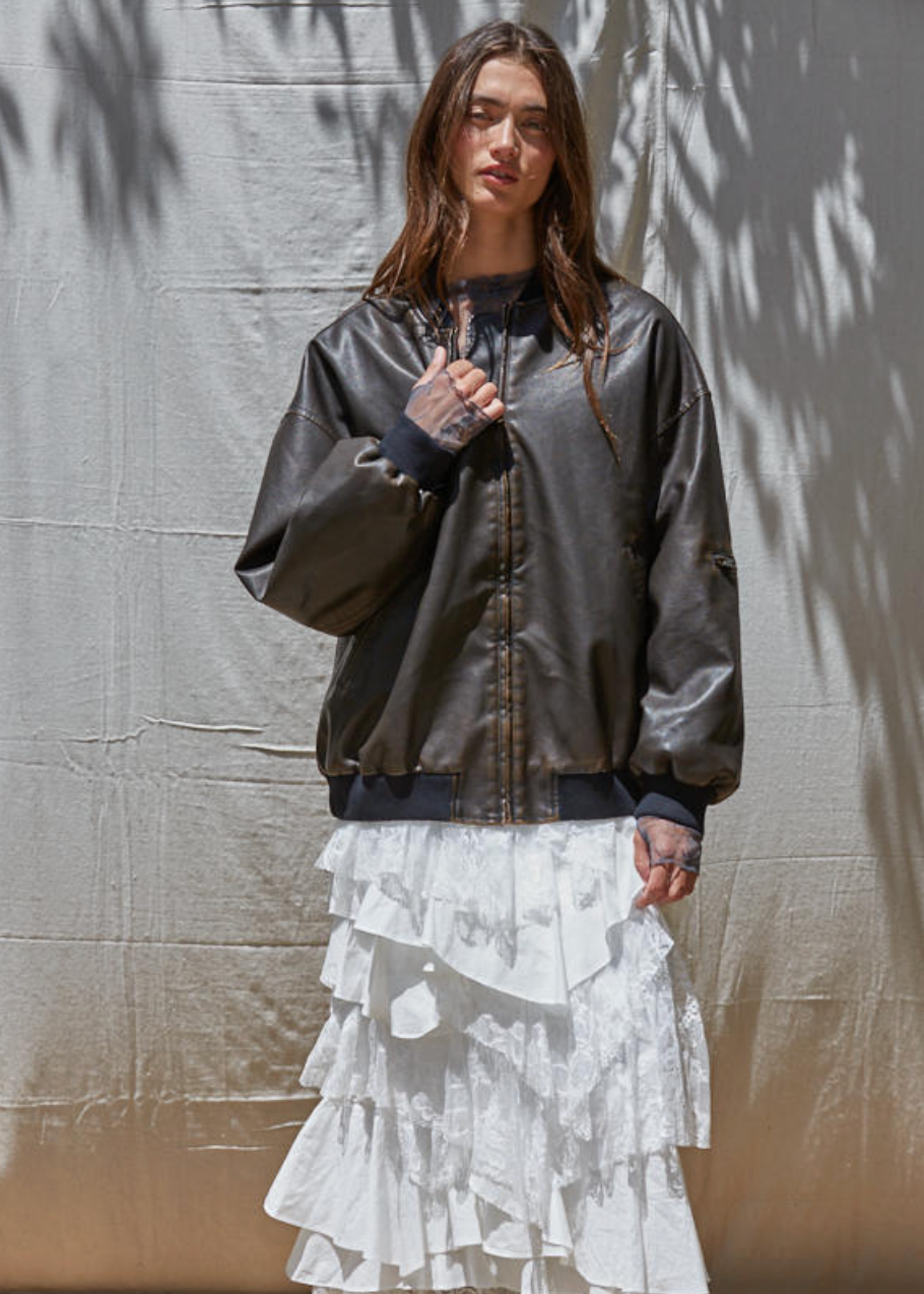 Maverick Bomber Vegan Leather Jacket