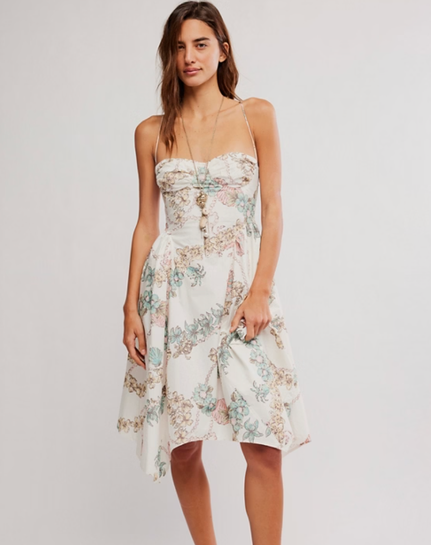 Free People Cherish Printed Midi dress in Ivory Combo Shol's boutique Free People Cherish Printed Midi dress in Ivory Combo Shol's boutique