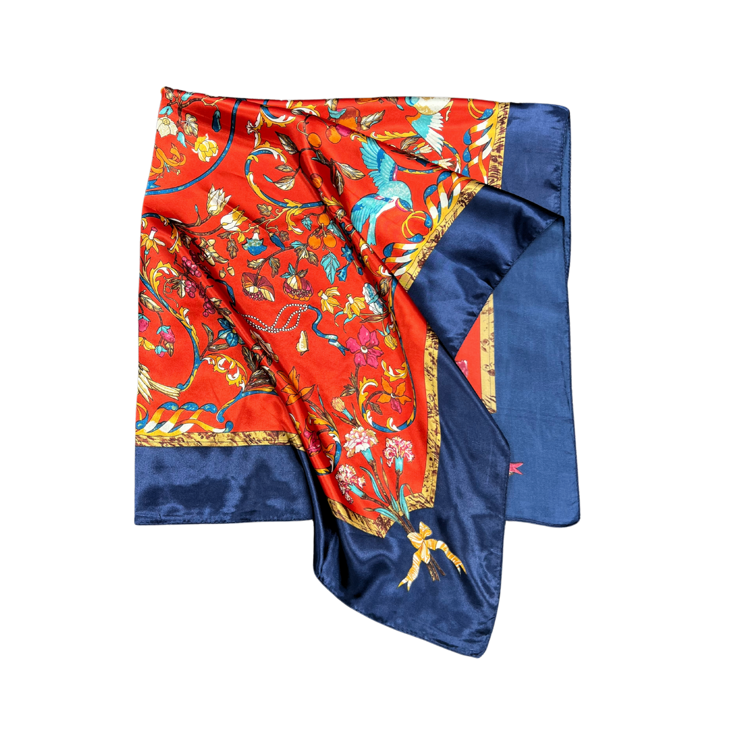 Bird Pattern Silk Touch Square Scarf