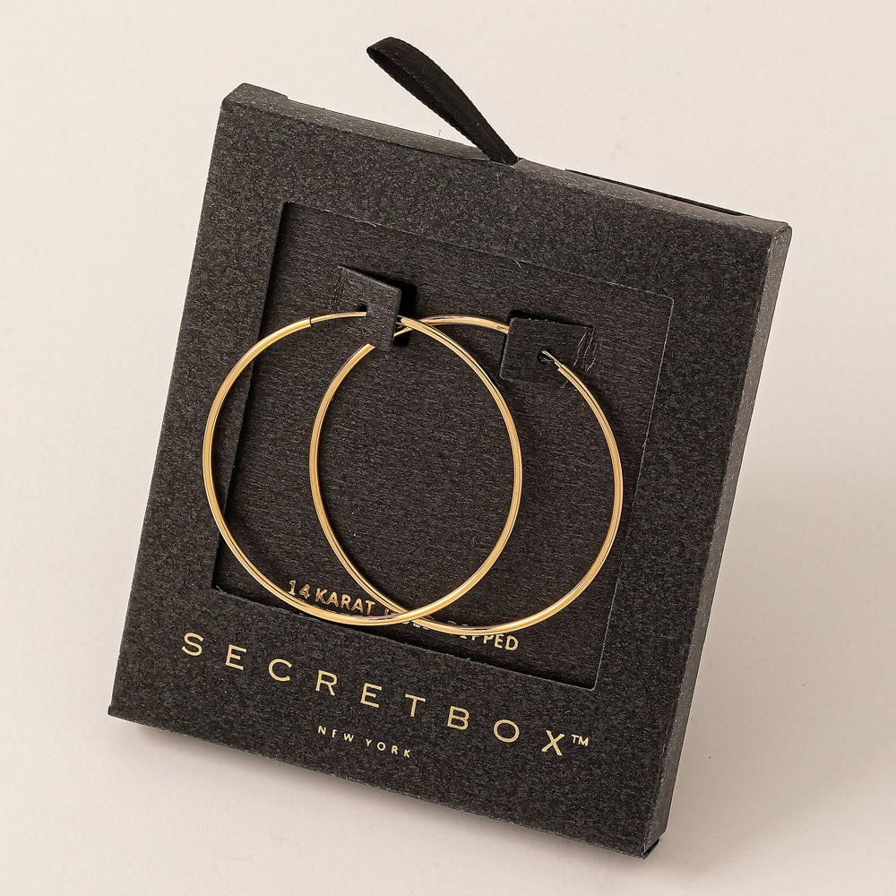 Secret Box Gold Dipped Thin Hoop Earrings