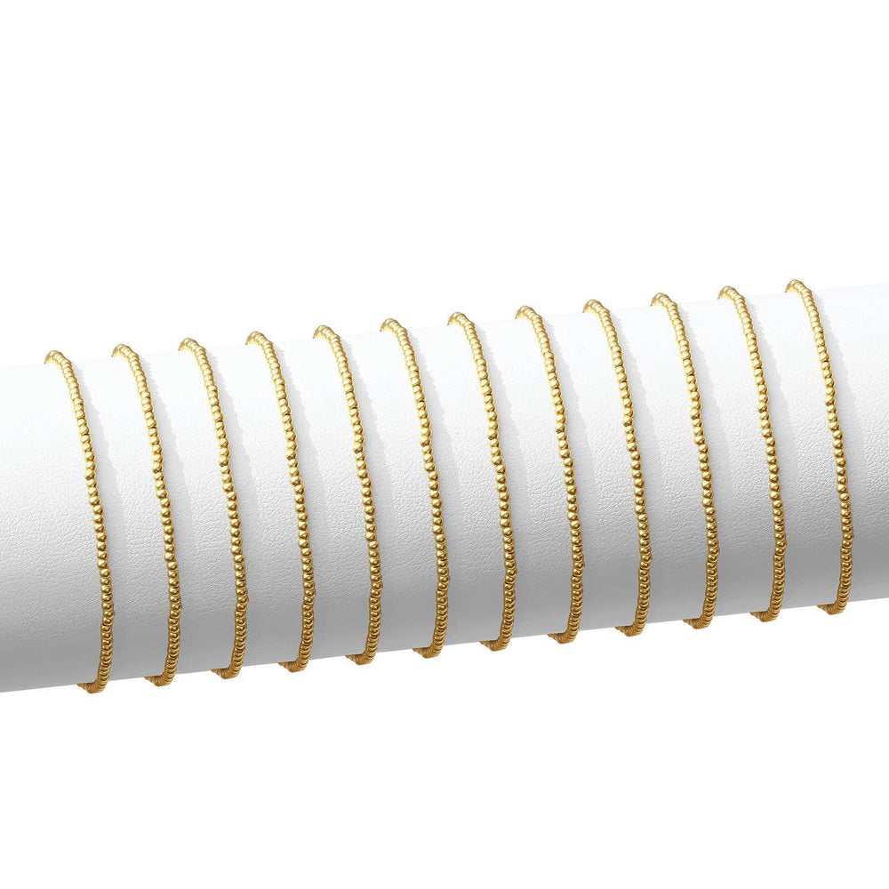 2mm Stretch Gold Bead Bracelet