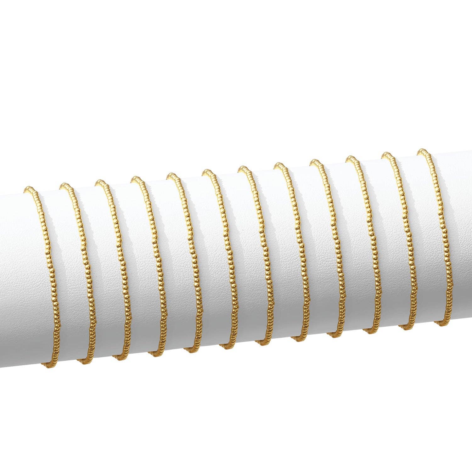 2mm Stretch Gold Bead Bracelet