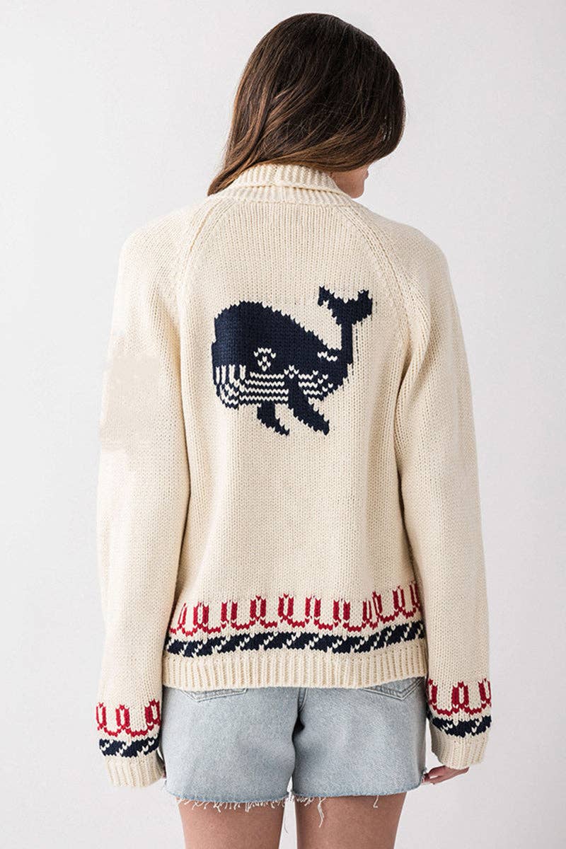 Cream Whale Cardigan