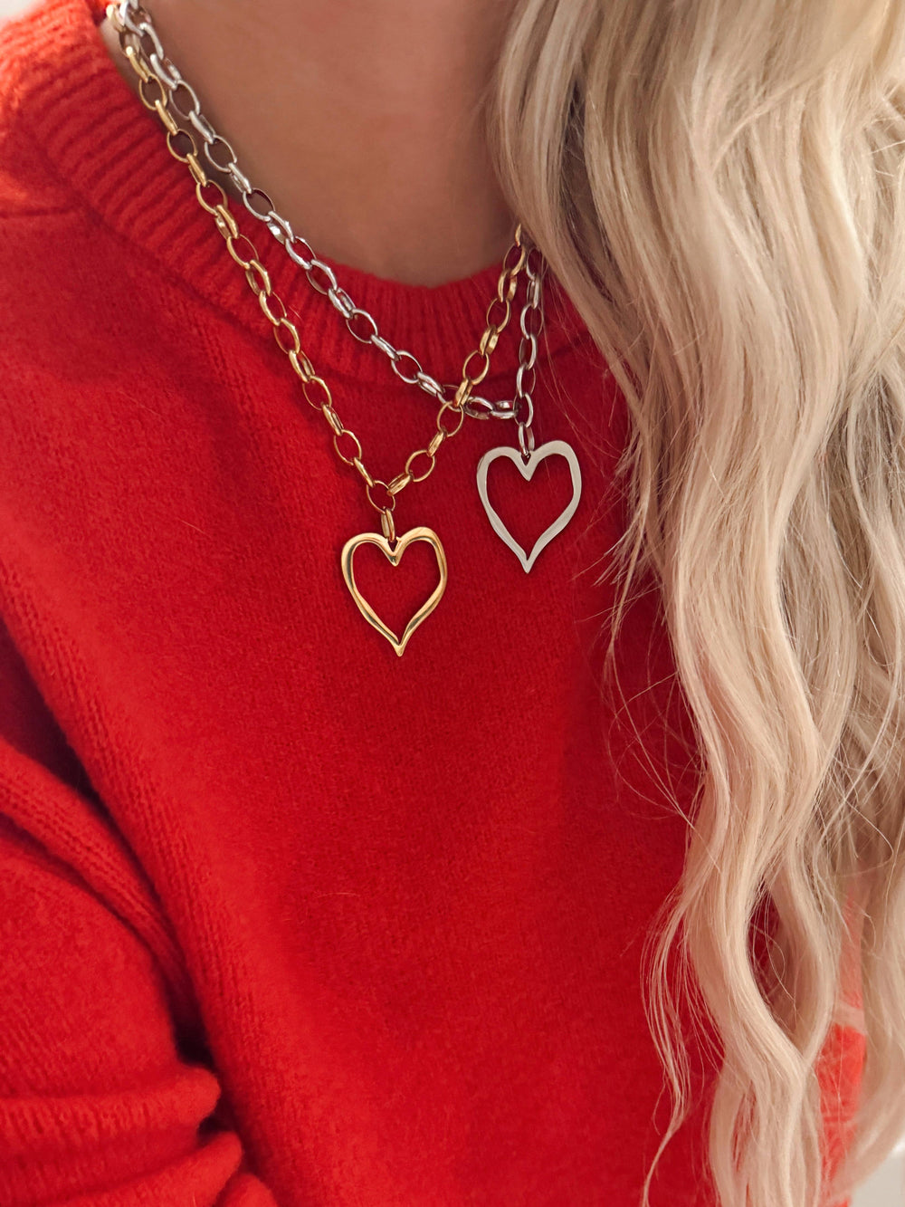 Open Heart Charm Necklace