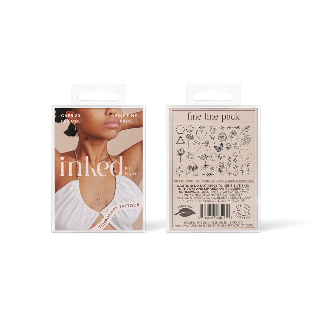 INKED by Dani - Fine Line Temporary Tattoo Pack