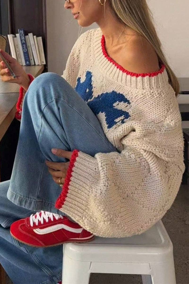 Oversized Knit Angel Fish Sweater