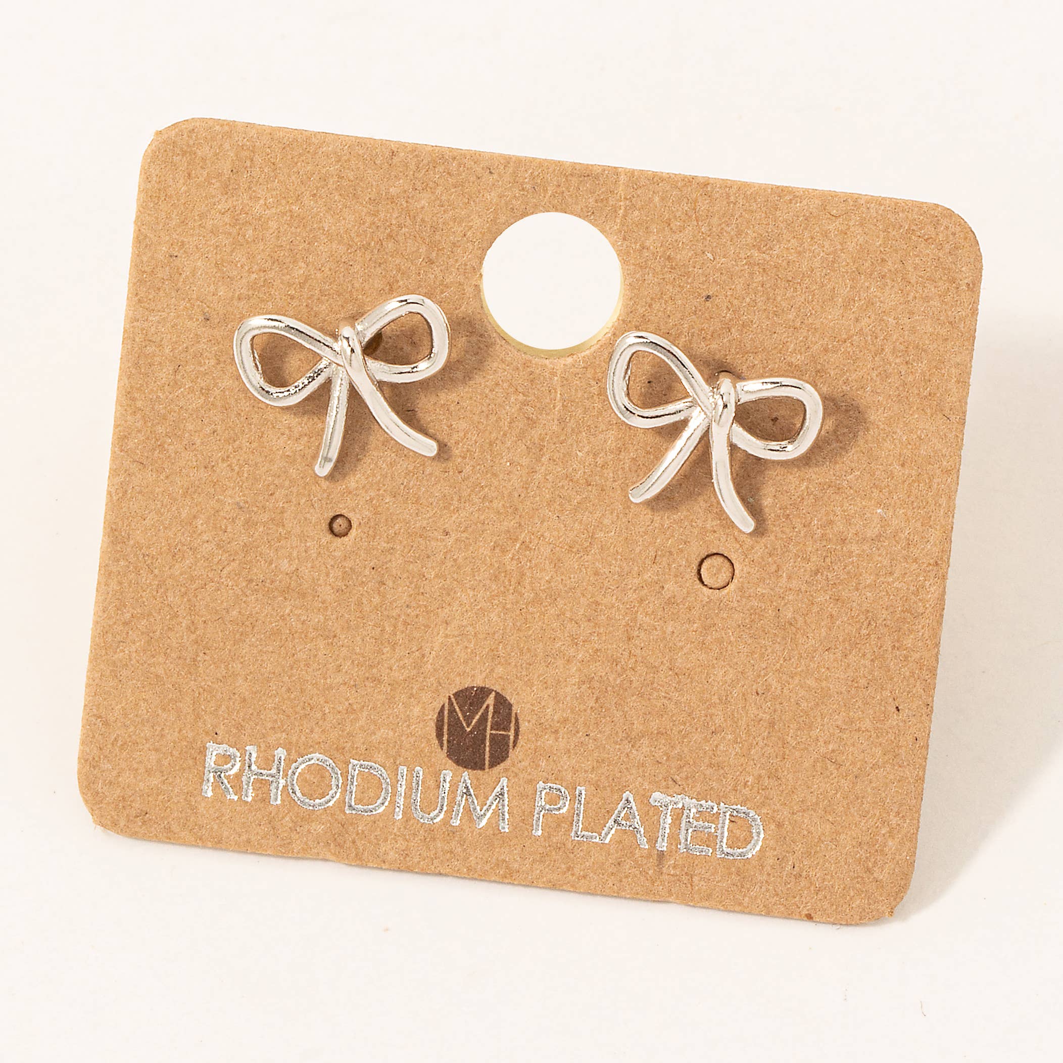 Gold Dipped Ribbon Bow Stud Earrings