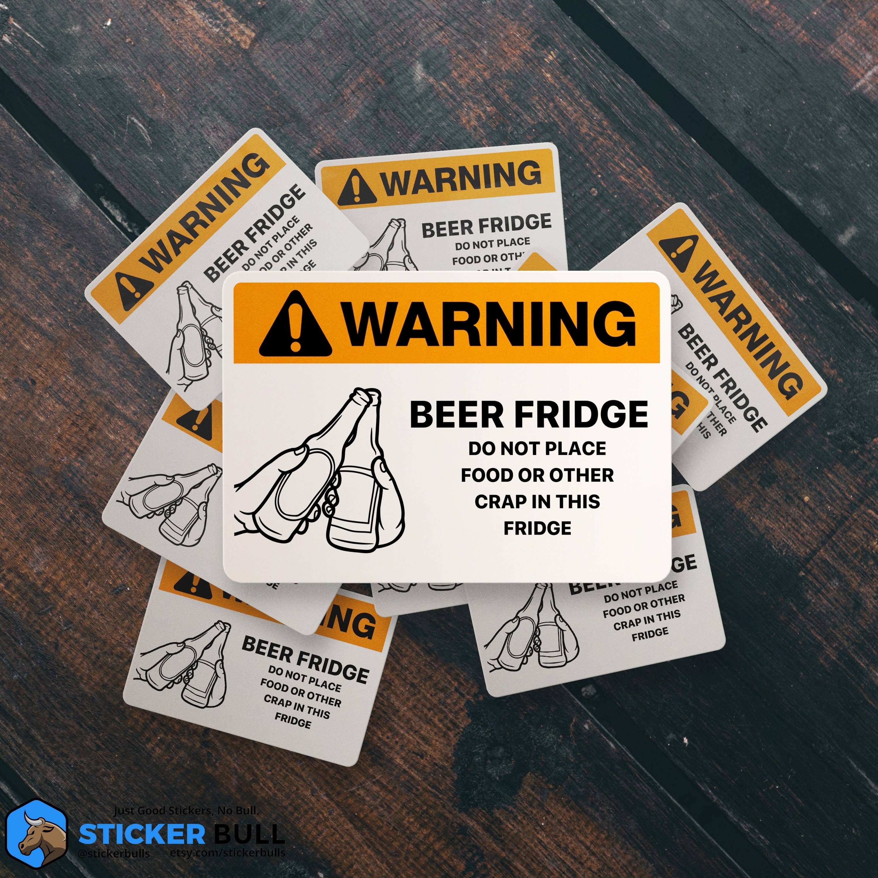 Sticker Bull - Beer Fridge Sticker, Beer Sticker, Funny Warning Sticker, Meme Sticker, Waterproof Vinyl Sticker For Waterbottle, Laptop and Refrigerator