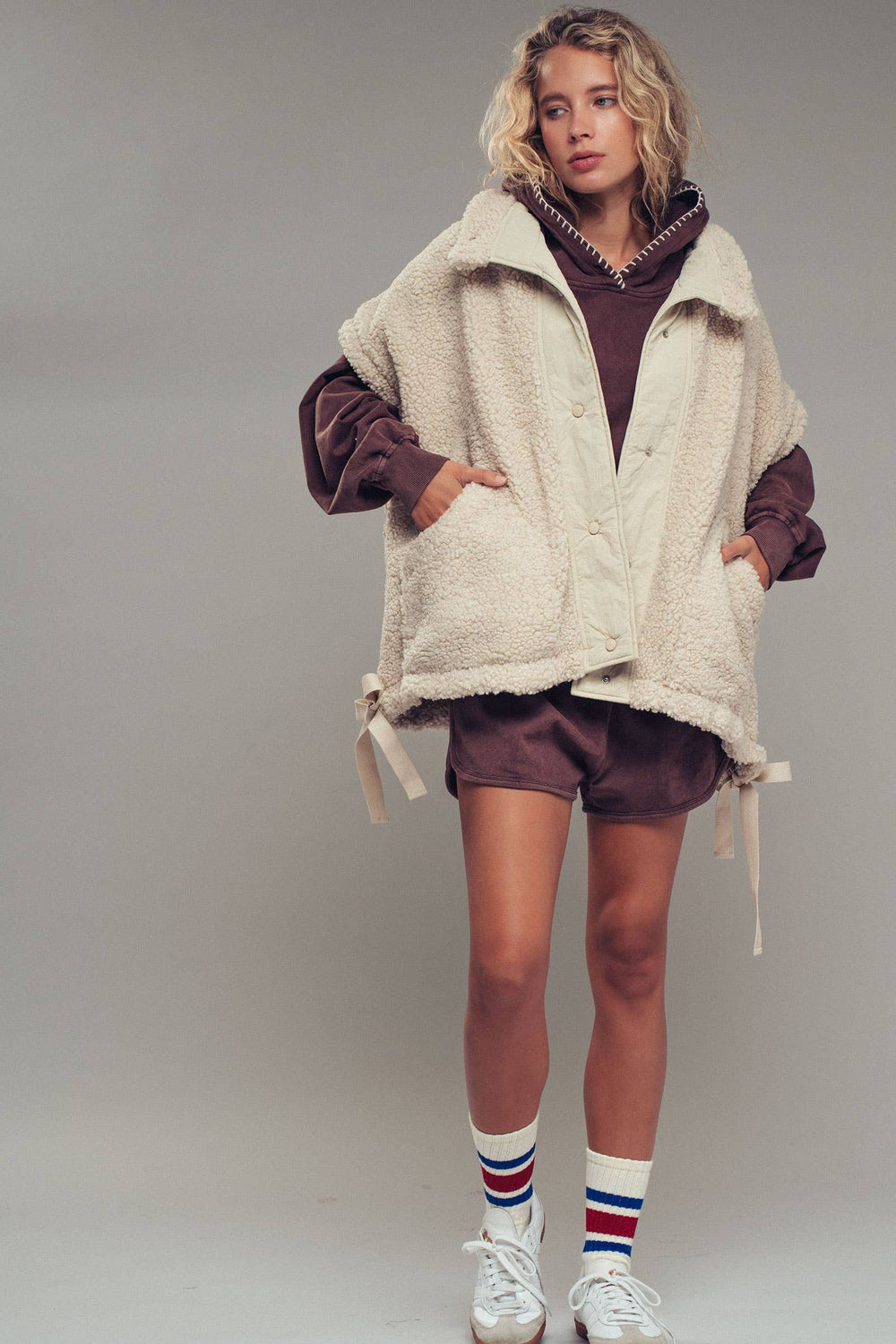 Oversized Sherpa Fleece Boho Western Layering Vest