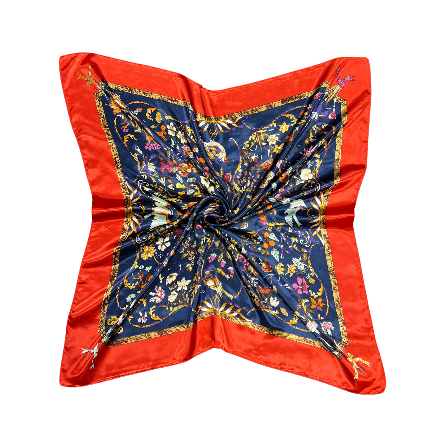 Bird Pattern Silk Touch Square Scarf