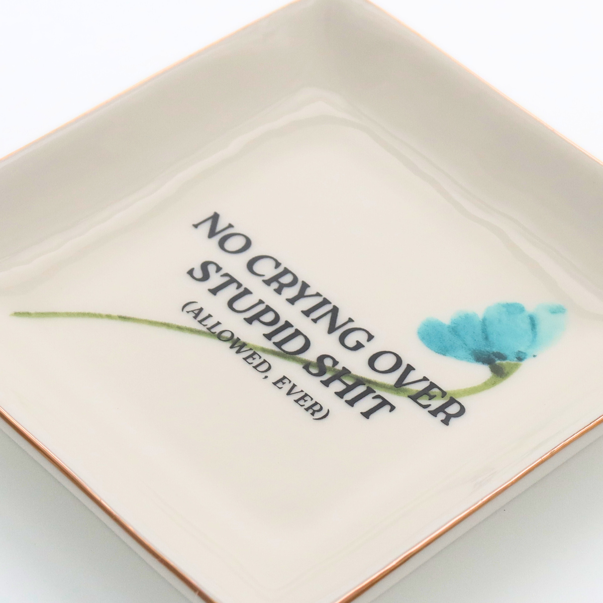 Properly Improper - Square Trinket Tray NO CRYING OVER STUPID SHIT