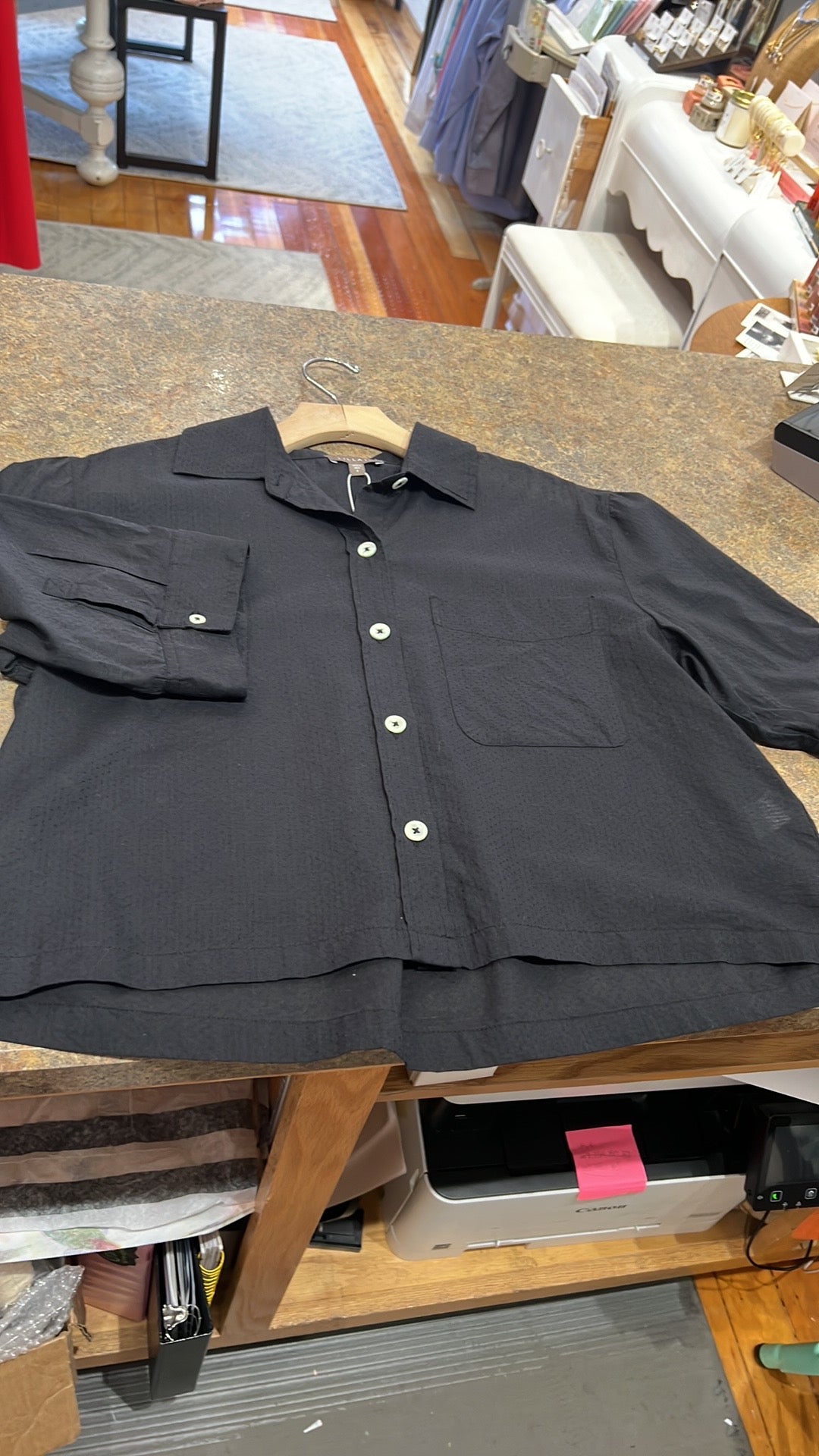 Lilla P Easy Sleeve Button Down Shirt