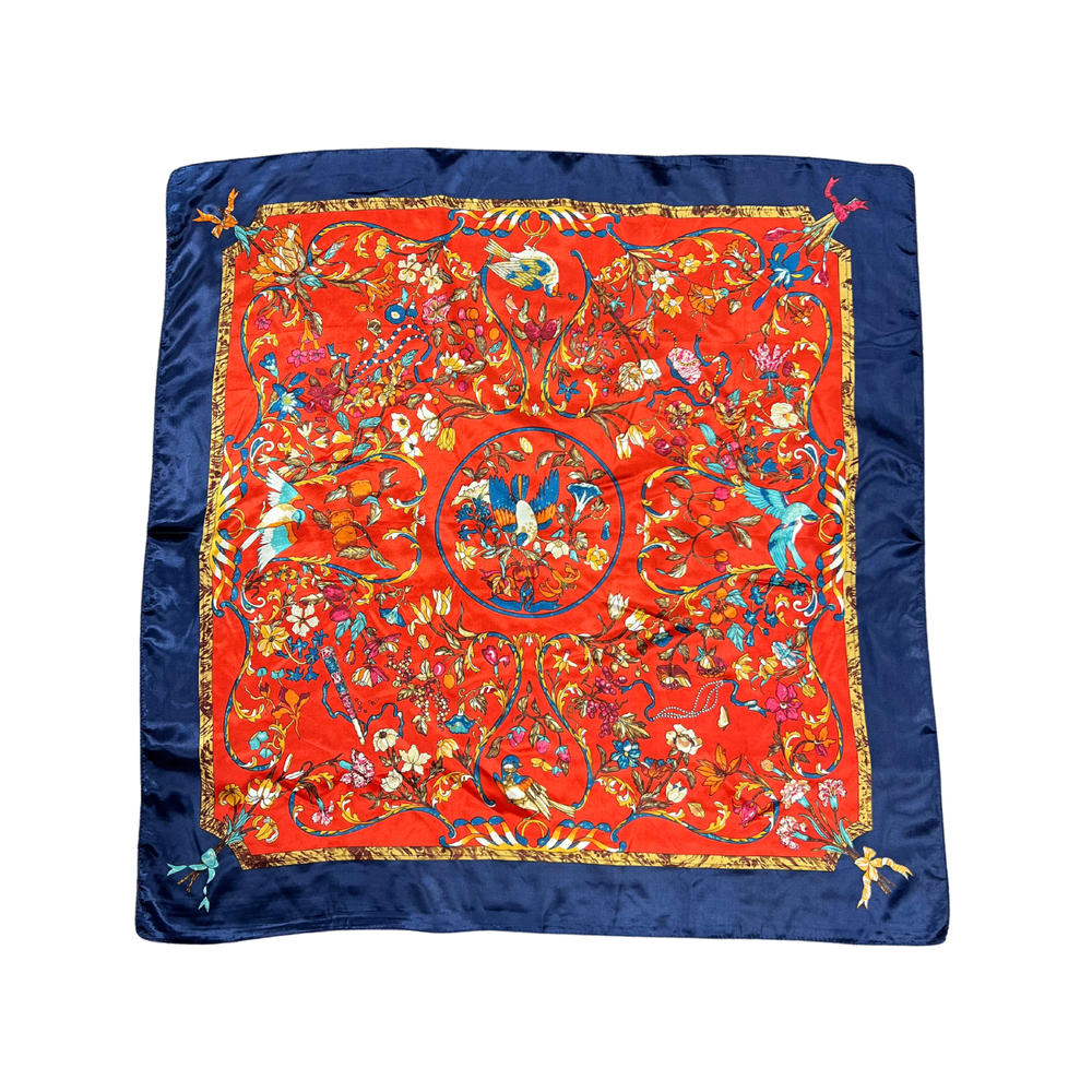 Bird Pattern Silk Touch Square Scarf