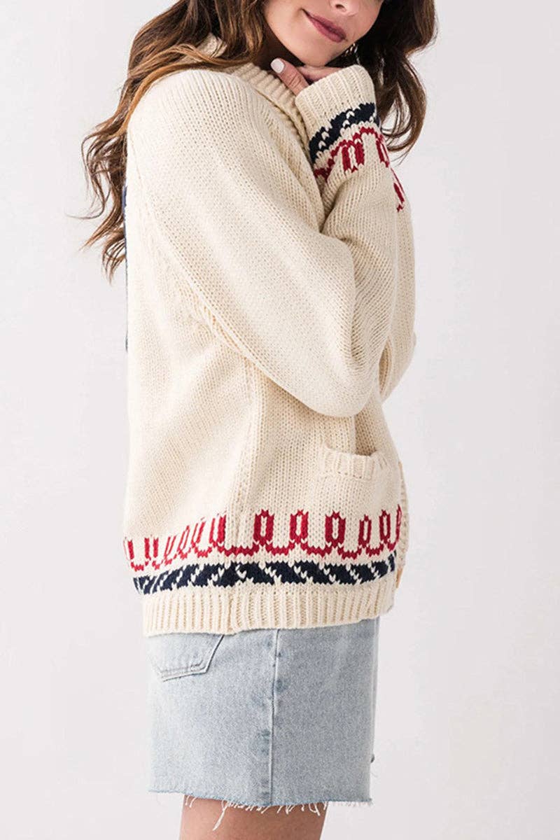 Cream Whale Cardigan