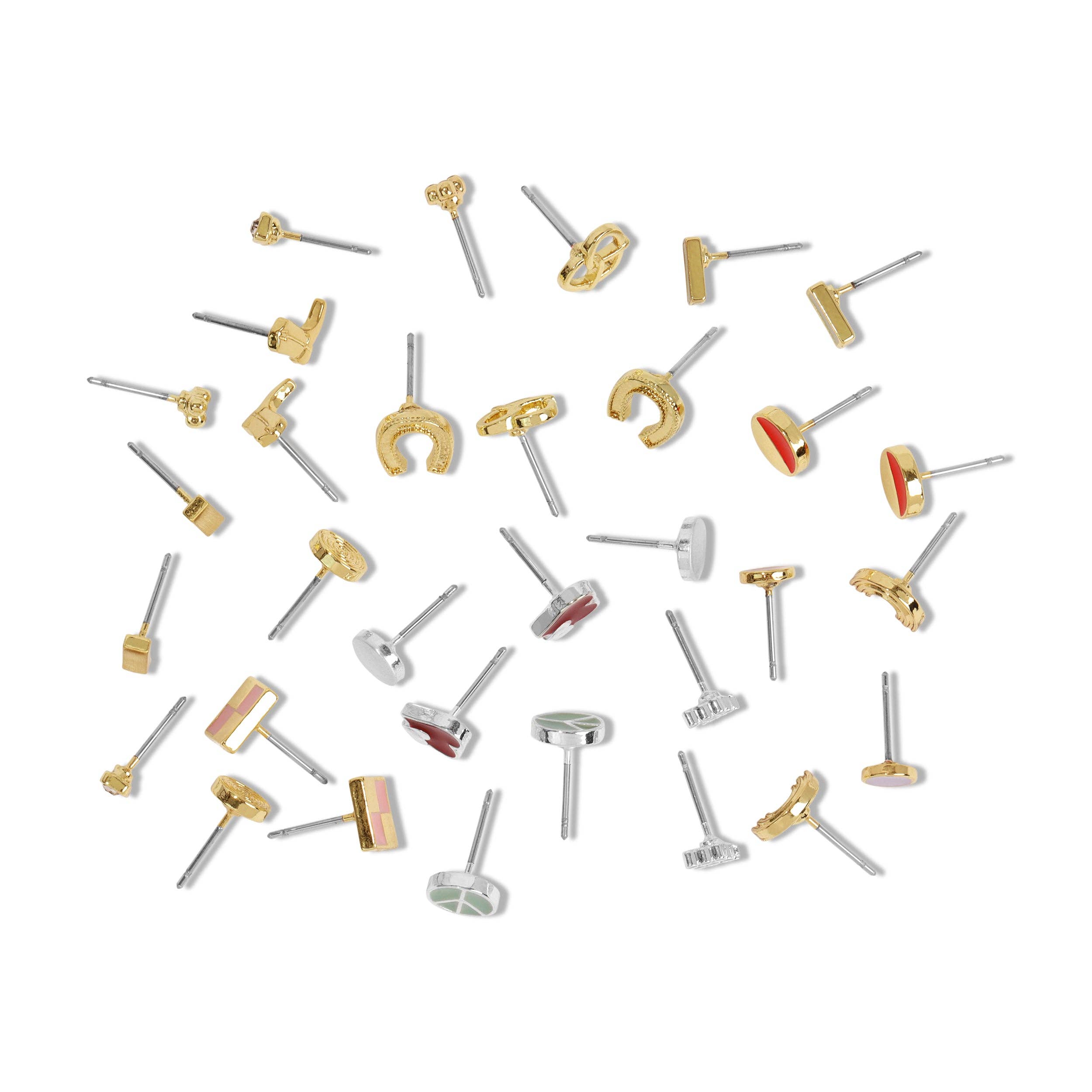 Lucky Feather Stud Earrings Set - Pretzel + Bar - TWIST