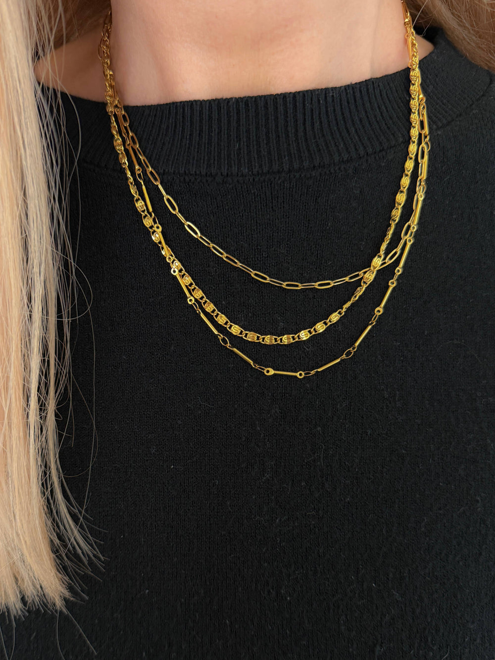 Triple Gold Necklace