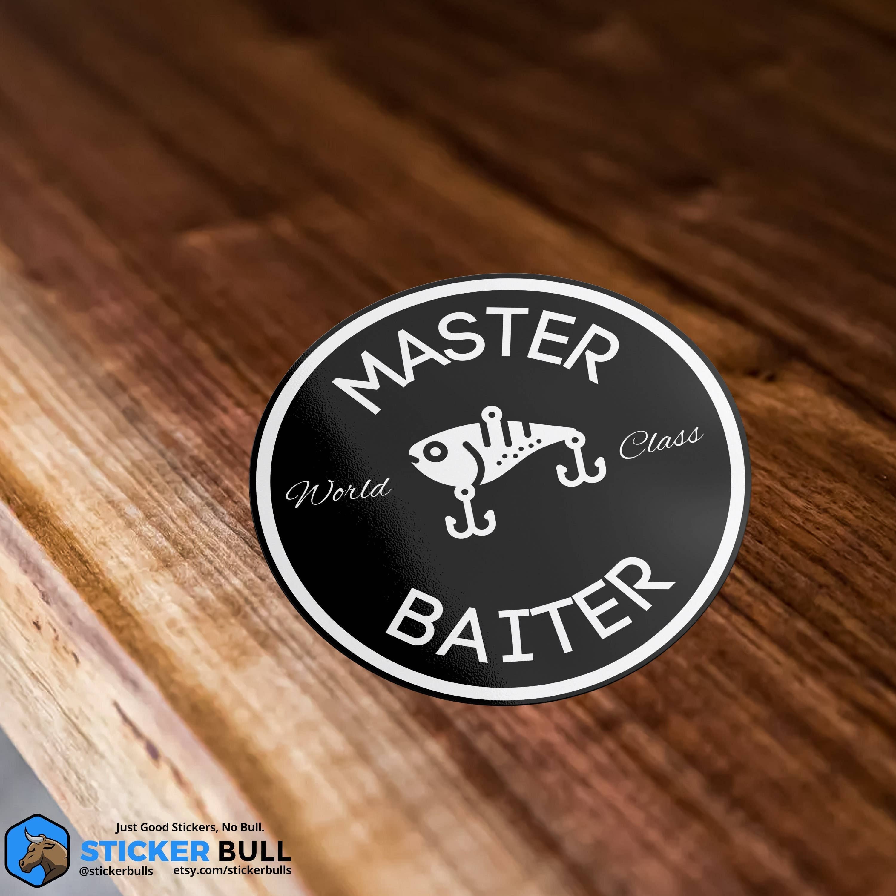 Sticker Bull - World Class Master Baiter Sticker, Swim Bait Sticker, Meme Sticker, Funny Waterproof Vinyl Sticker Decal for Laptop, Car, Hydroflask Sticker