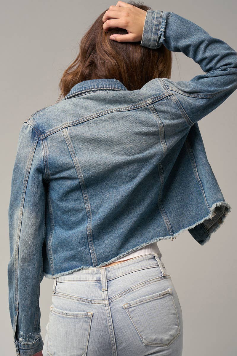 Raw Hem Denim Jean Jacket