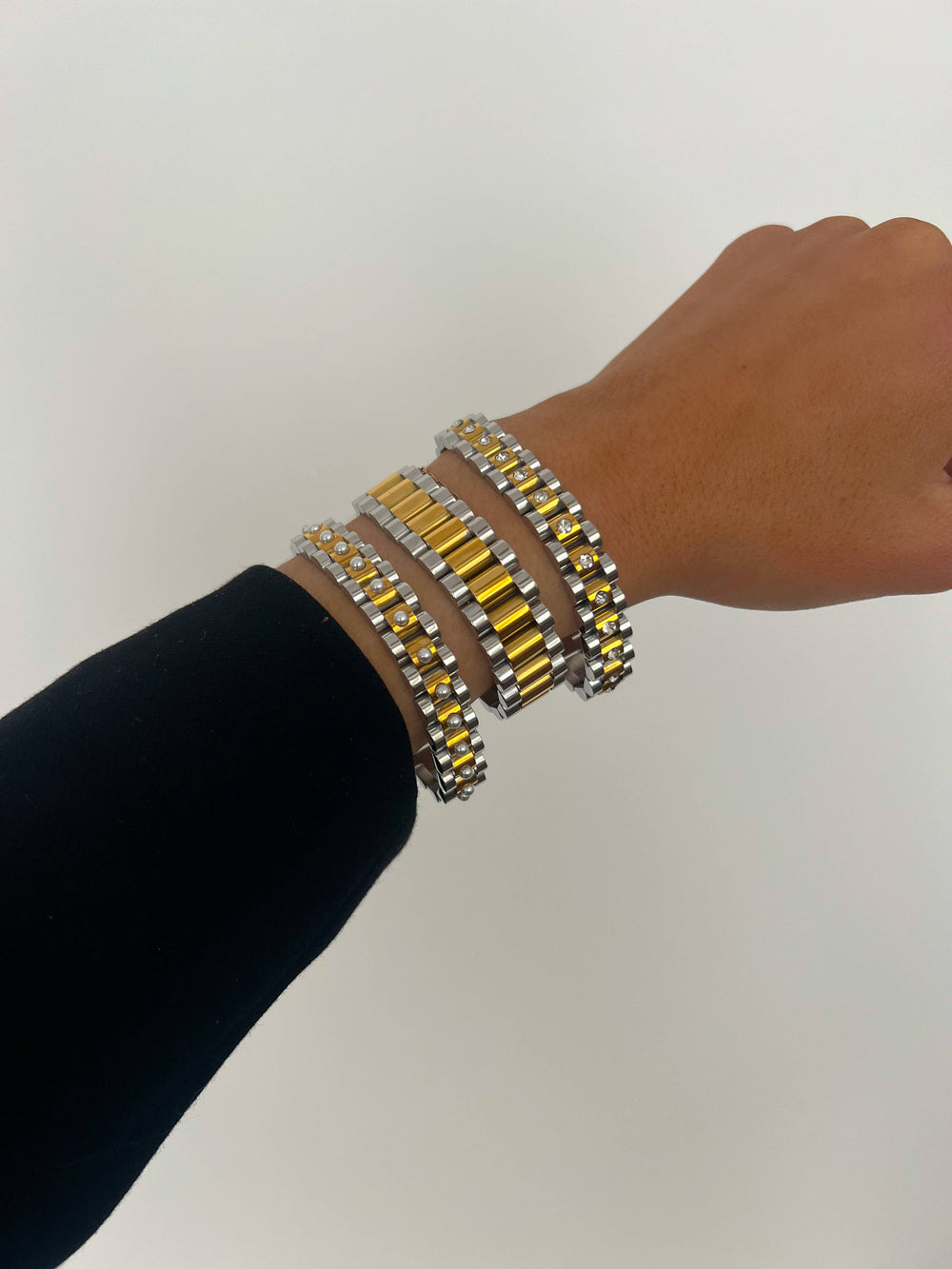 Chansuttpearls - NEW Gold and Silver Watch Band Bracelets