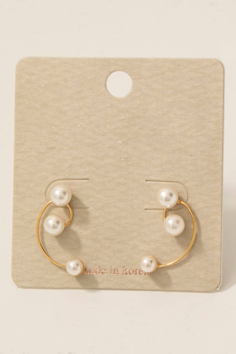 Mini Pearl Beads Swirl Drop Earrings