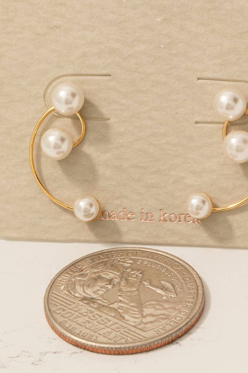 Mini Pearl Beads Swirl Drop Earrings