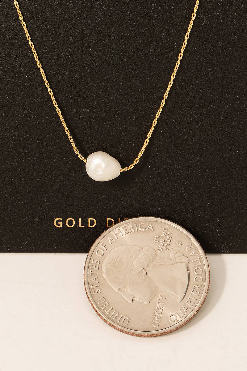 Dainty Pearl Charm Necklace