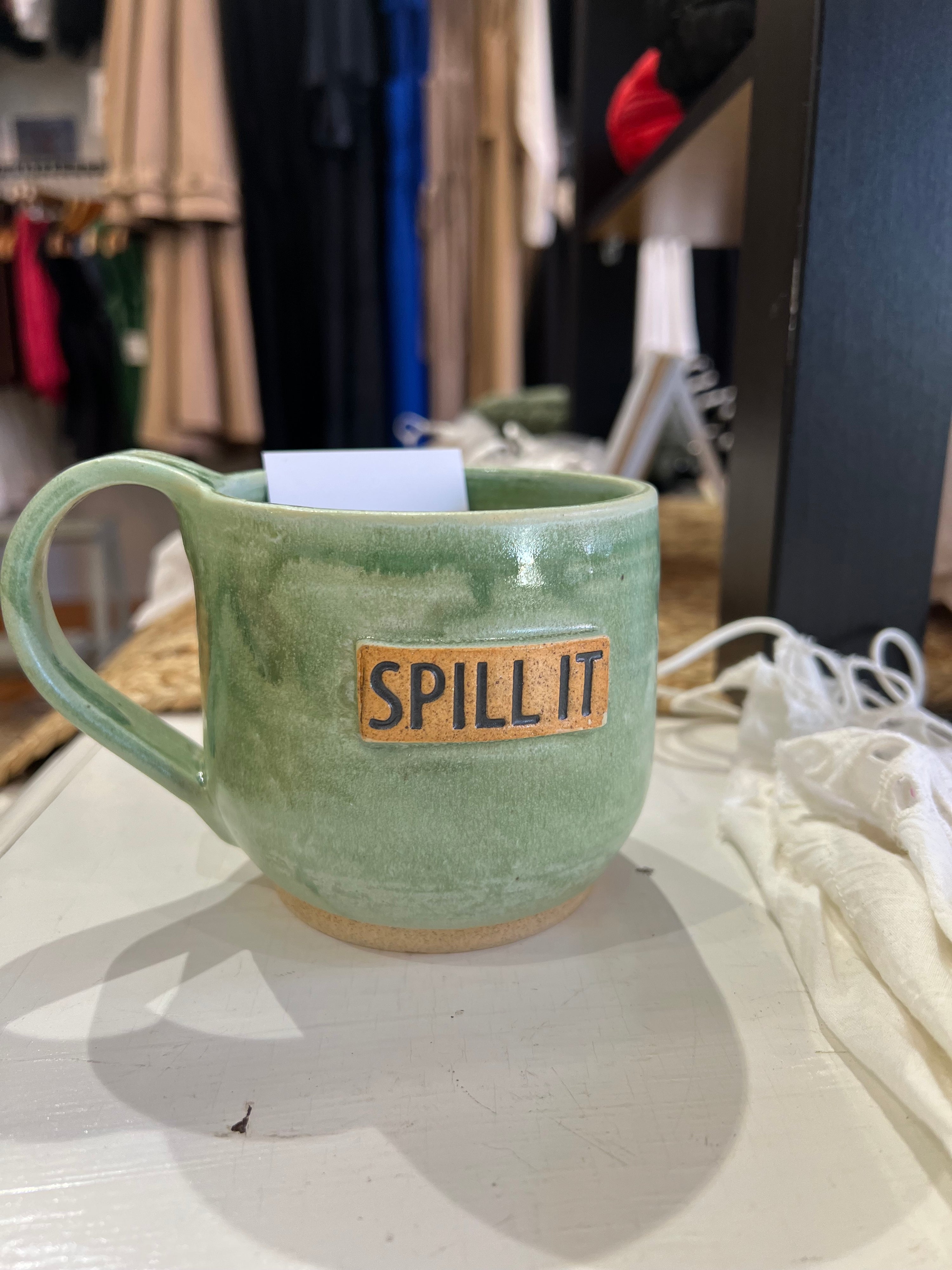 Spill it Ceramic Teacup Mugs