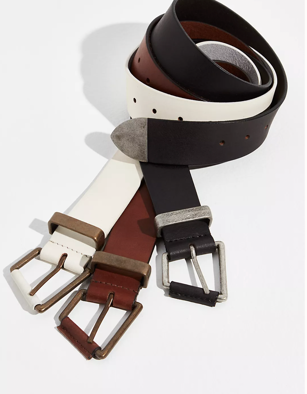 We The Free (WTF) Free People Tan Sedona Brown or Black Angled Buckle Getty Leather Belt