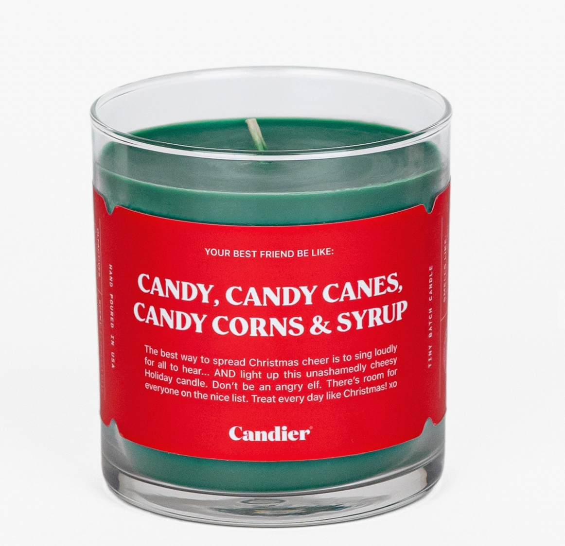 Holiday Candier "CANDY, CANDY CANES, CANDY CORNS & SYRUP" 100% soy green wax candles