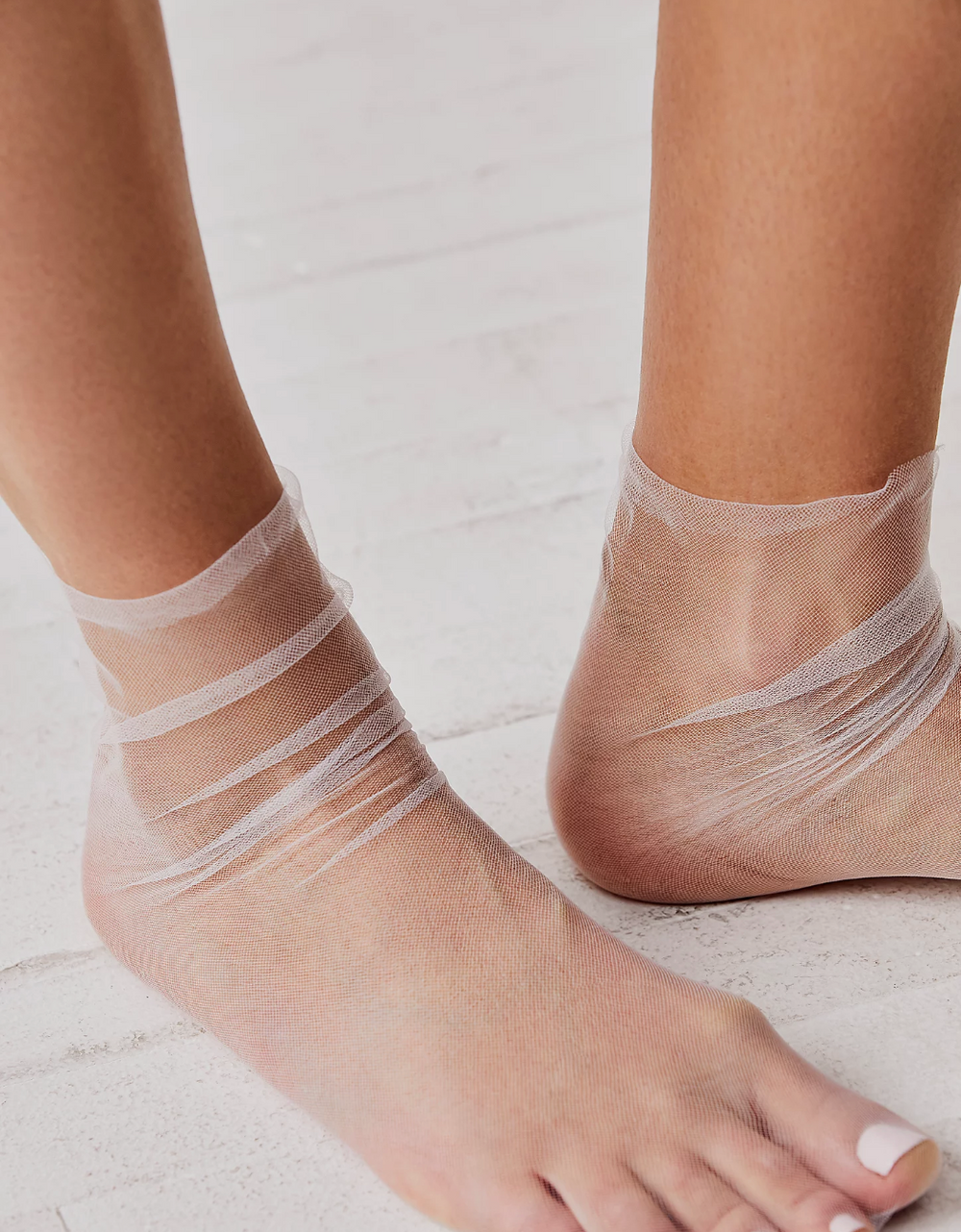 Free People The Moment Sheer Ankle Socks in White or Black