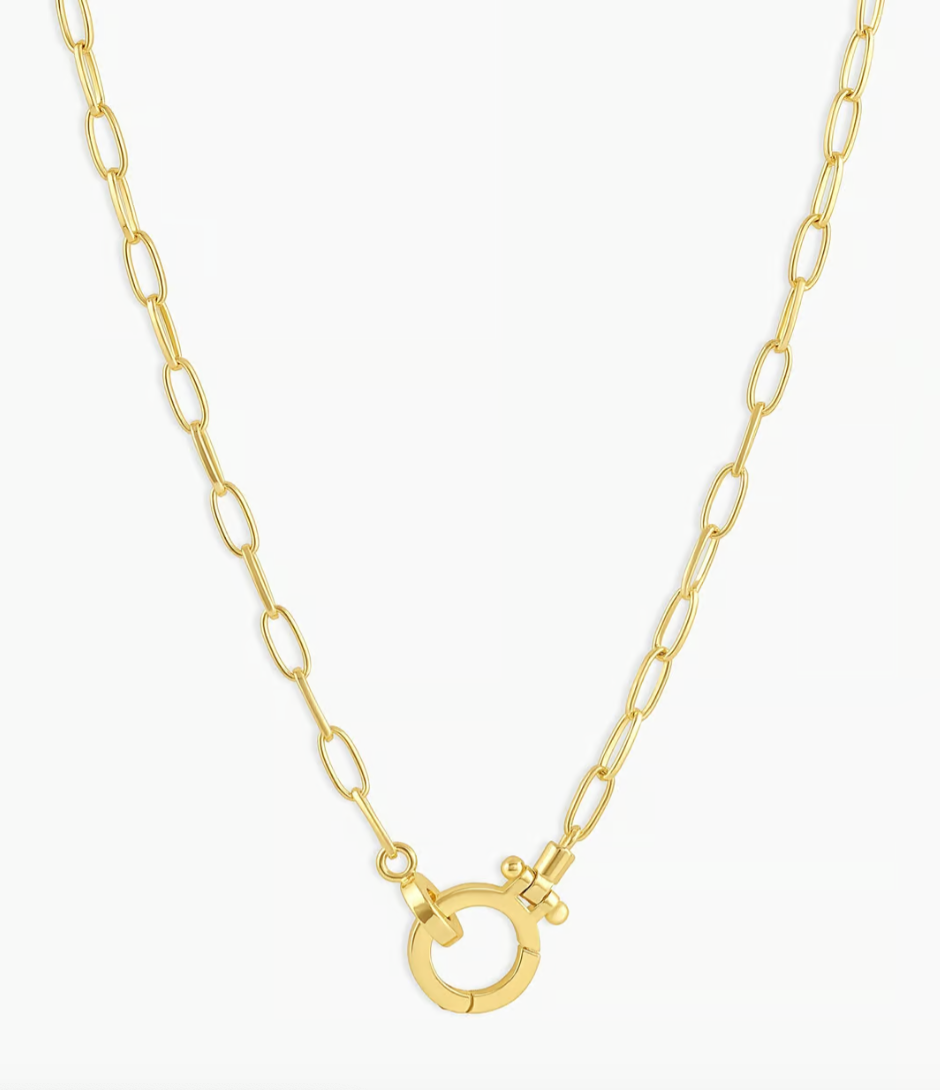 17" Gold gorjana Mini Parker paperclip chain Necklace