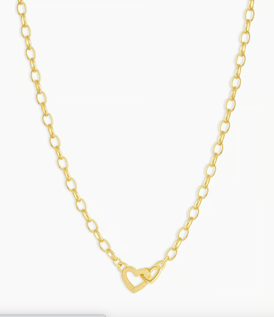 17" Gold gorjana Heart Chain Link Necklace