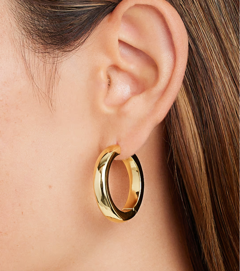 Gold gorjana Shawn Statement 1.25" Hoop Earrings