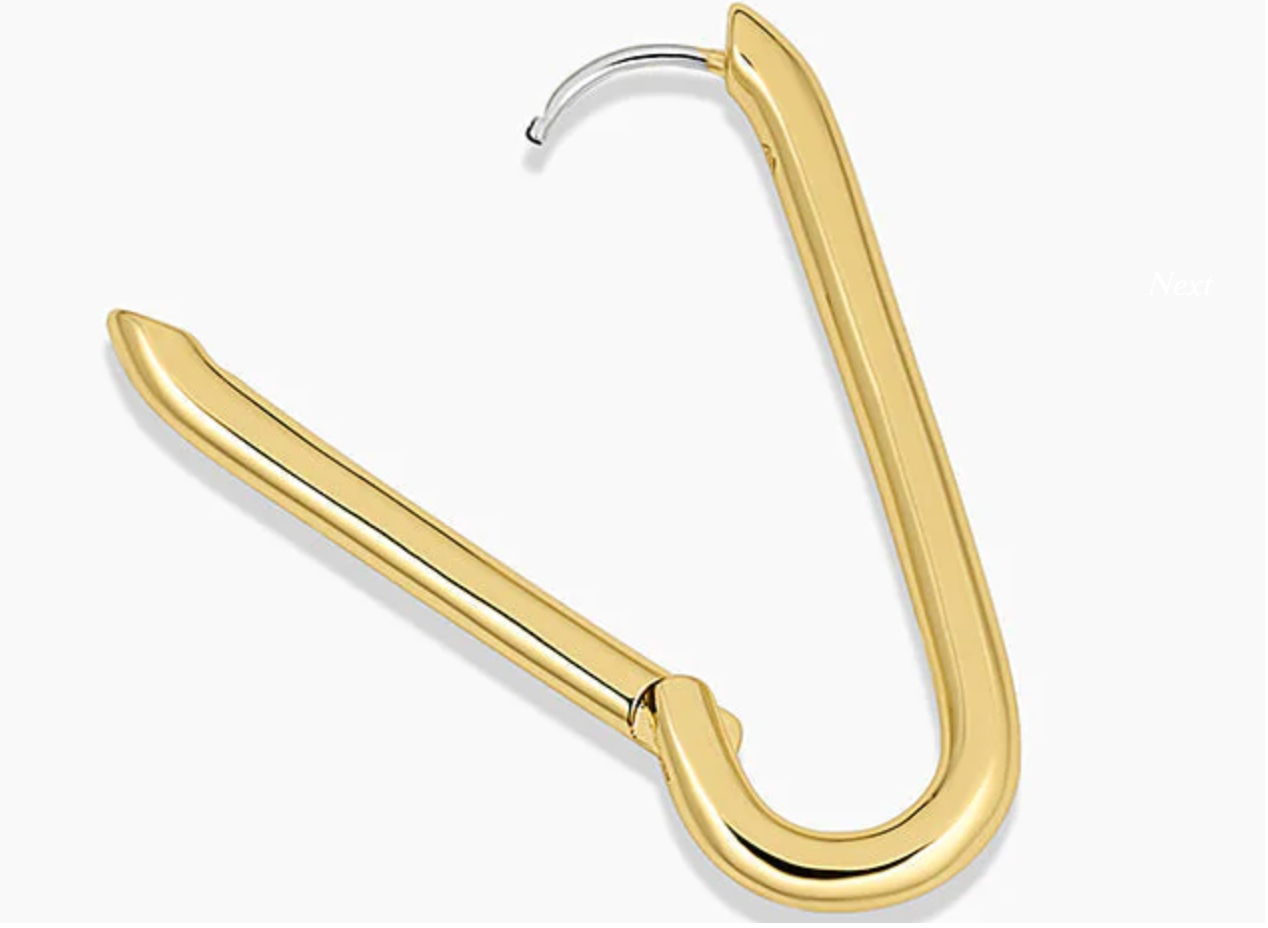 Gold gorjana Zoe Oblong Paper Clip Hoop Earrings