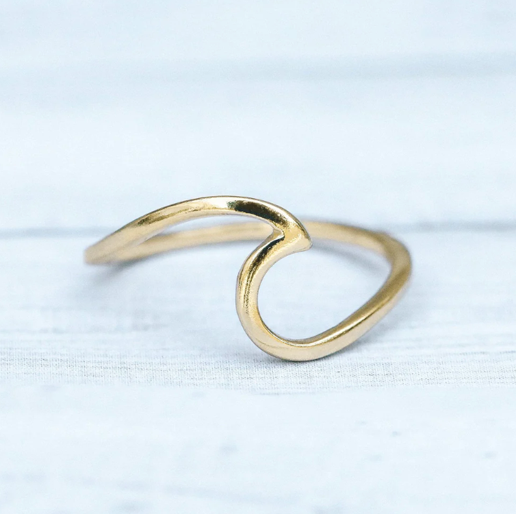 Puravida Silver, Rose Gold or Gold Wave Ring
