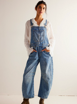 Free People Lucky You Overall Barrell jeans in Ultra Light Beam wash