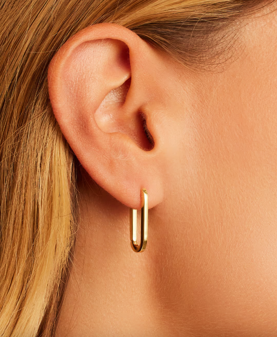 Gorjana Gold or Silver Parker Huggies Rectangle Hoops Earrings