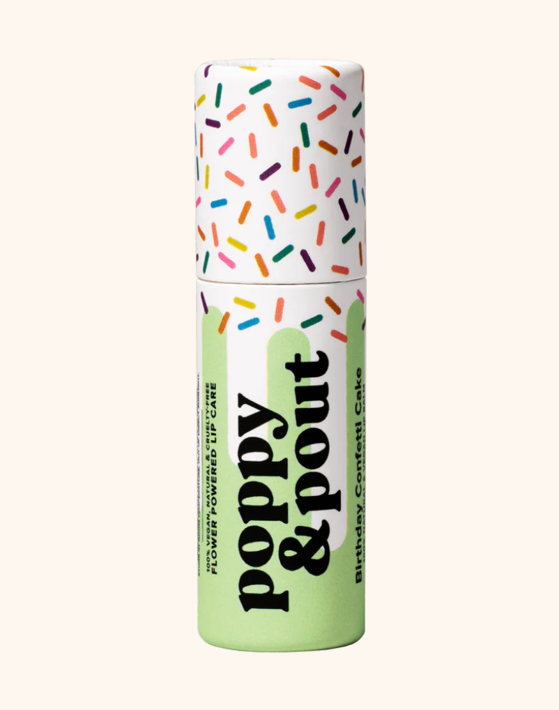 Poppy & Pout Birthday Cake Scented Oil Lip Balms