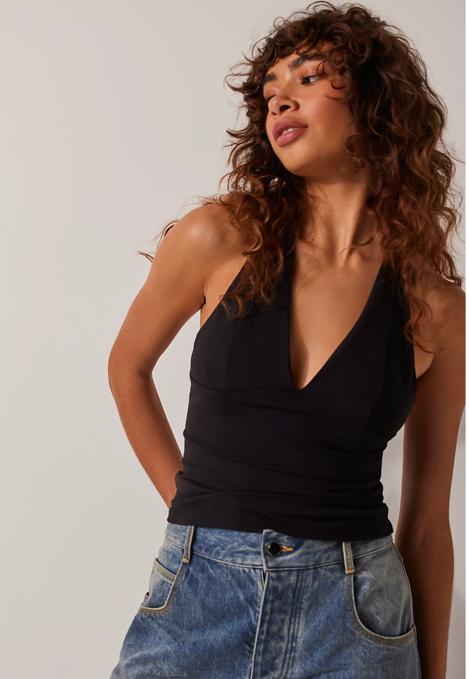 Free People Have it All Black Halter Top
